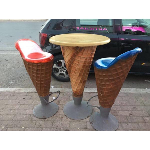 vivid ice cream fiberglass chair as decoration statue in plaza hall or supermarket