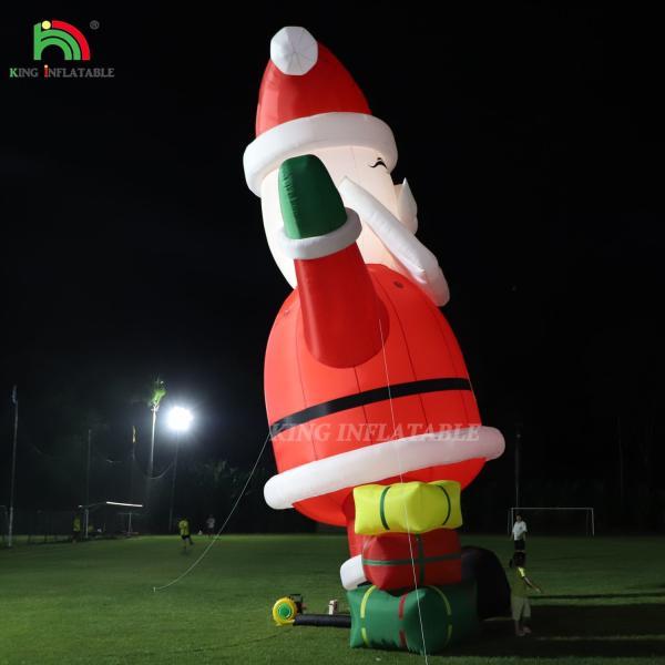 Glowing Inflatable Santa Claus Ornament 33ft Cartoon Giant With LED Lights For Christmas Garden Party Decor