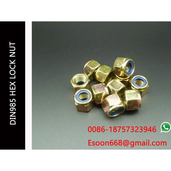 M6-1.0 DIN 985 Class 8 Zinc Finish Steel Nylon Insert Lock Nut
