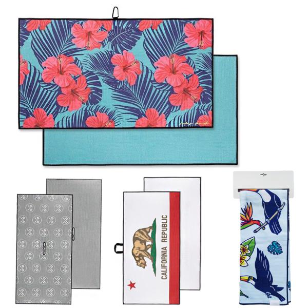 Белое полотенце гольфа вафли подгоняло печать дизайнов для мероприятий на свежем воздухе