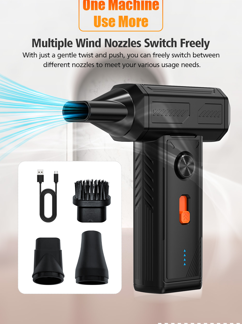 Portable Car Vacuum Cleaner USB Charging Solar Powered Handheld Mini Vacuum for Vehicle Interior