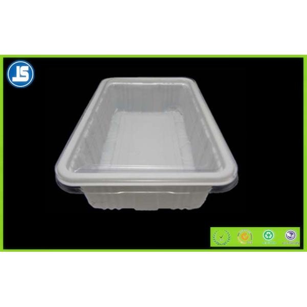 Vacuum Forming White PET Biodegradable Food Trays , Hard Blister Packaging