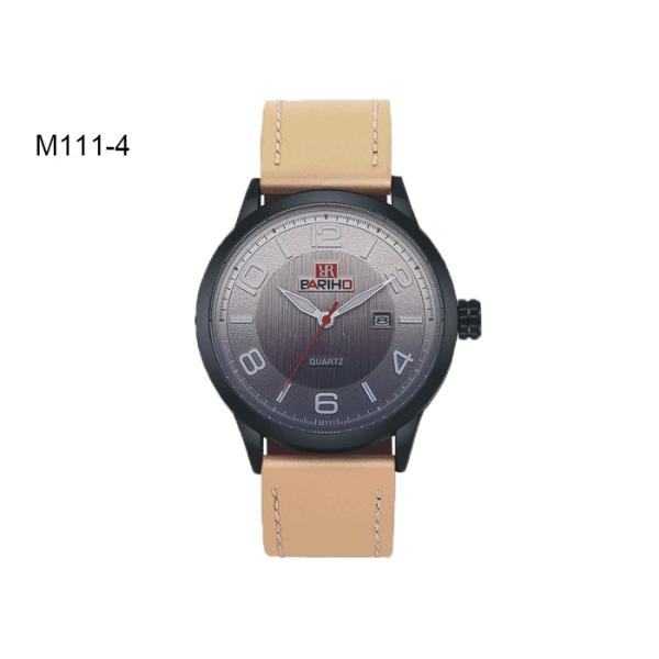 BARIHO Men's Quartz Watch Fashion PU Leather Band Men Wrist Waterproof Watch M111