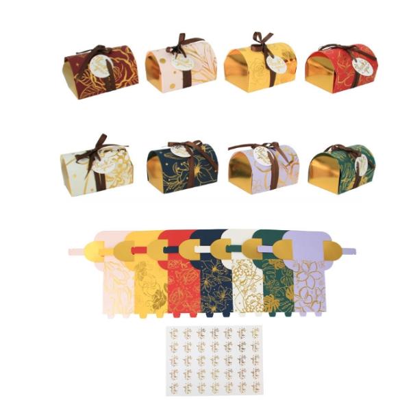 Le ruban bronzant la sucrerie de mariage d'emballage alimentaire de carton enferme dans une boîte 10g/Pcs