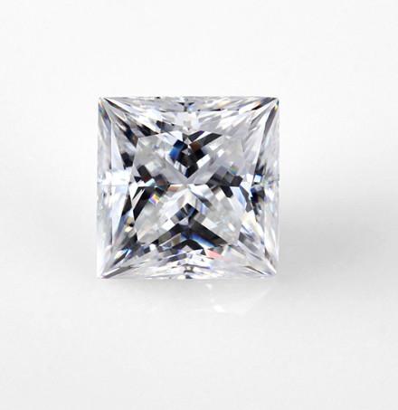 DEF Clear White 7mm Princess Cut 2 Carat Moissanite Stone Very Good Cutting VVS
