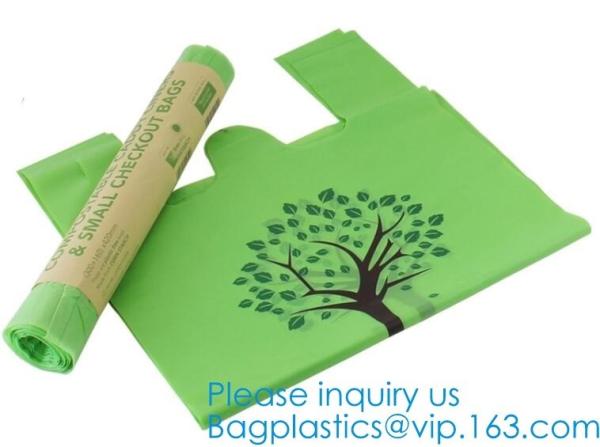 Manufacture Promotional Eco-Friendly Custom Plastic Drawstring Kitchen Trash Bags, Biodegradable PLA Plastic Food Bag