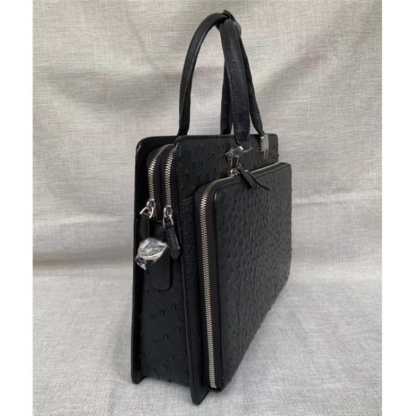 Authentic Real Ostrich Skin Men's Large Briefcase Laptop Purse Bag Genuine Exotic Leather Male Working Portfolio Handbag