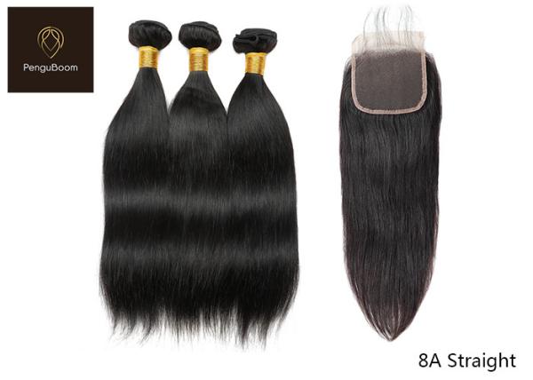 10inch 8A Straight Hair Bundles With Closure