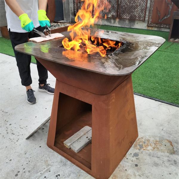 Churrasqueira de aço à prova de intempéries para uso externo Metal CORTEN resistente