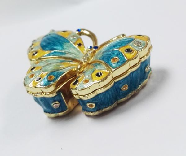 Alloy jewelry metal box butterfly trinket box  for promotion gift