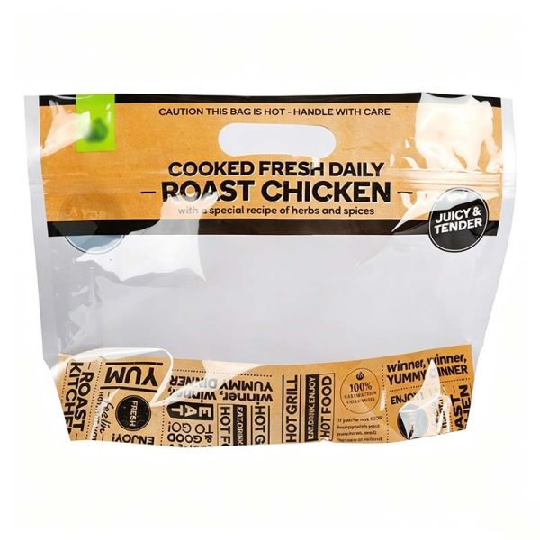 Leakproof Hot Chicken Bag Heat Sealable Resealable Roasted Chicken Bag