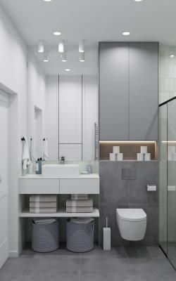 Modern Minimalist Floating Bathroom Vanity Design For Hotel Apartment