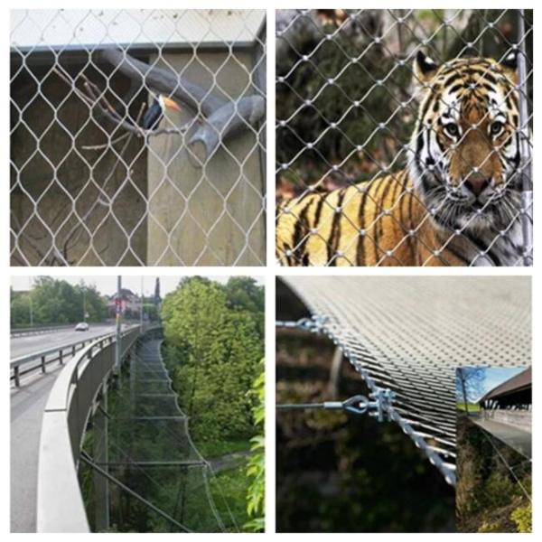 SUS 304 Metal Rope Mesh Anti Flaming Stainless Steel Cable Mesh