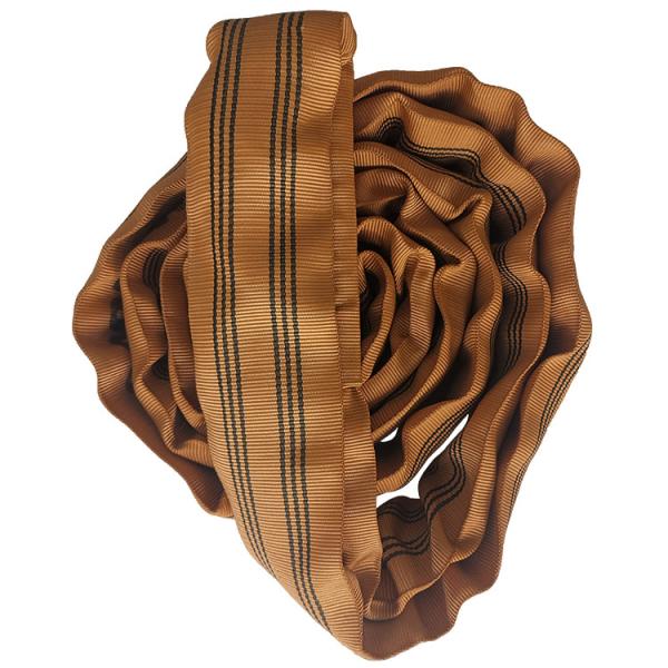 6T Brown Polyester Lifting Sling , Endless Style Industrial Lifting Slings round sling , High capacity Extreme Tensile Strength