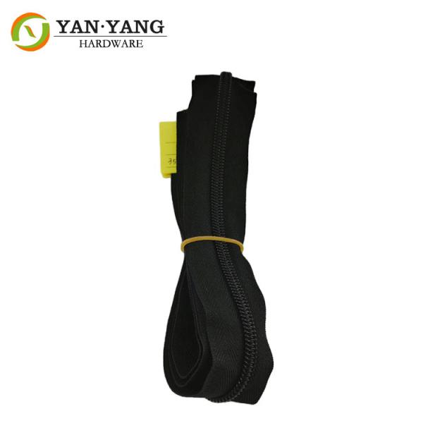 Black color NO. 5 Long Chain nylon zipper Metal Brass Nickle Teeth