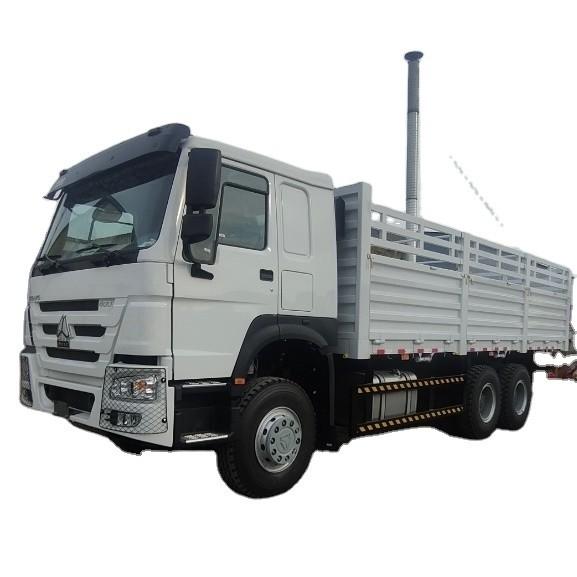 Sinotruck HOWO 6X4 371HP Fence Cargo Truck , 3 Axles Draw Bar Trailer For Sale