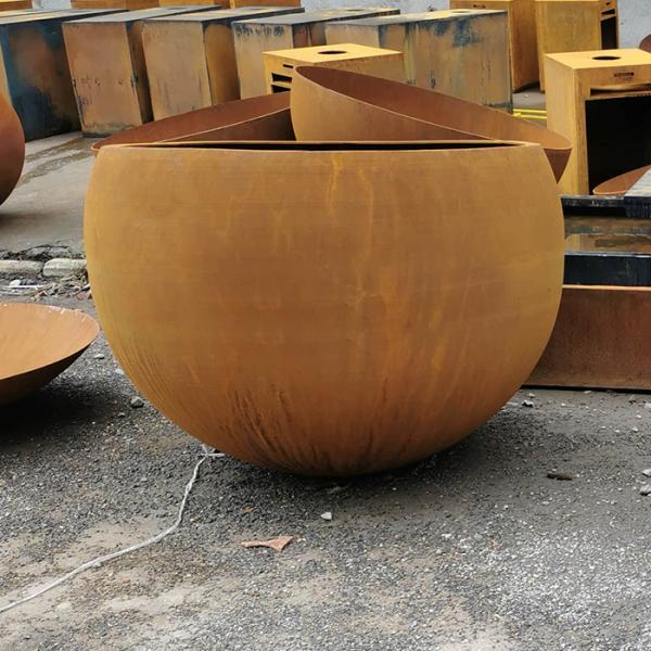 Gardening In Raised Beds Customized Round Corten Steel Planter Boxes Growing Vegetables