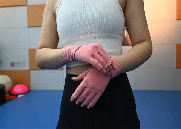 Warm knit half finger gloves ideal for outdoor sports like cycling, hiking, and climbing.