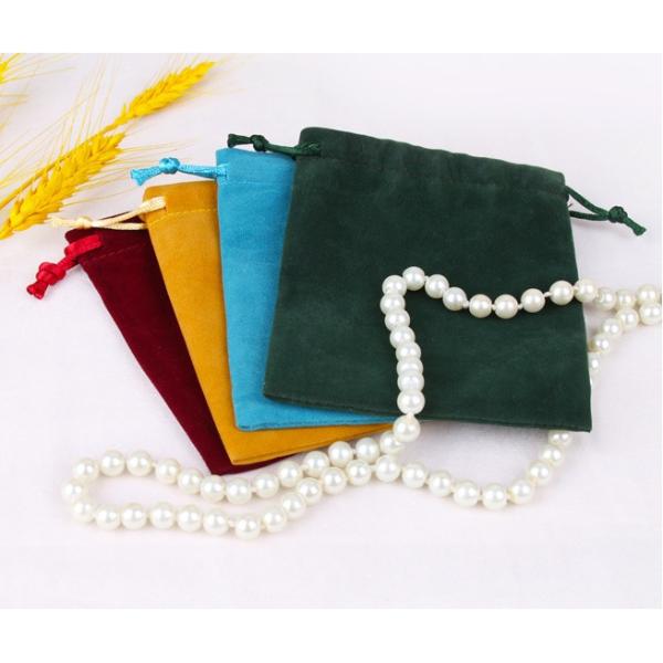 Colorful Velvet Drawstring Pouches for Custom Jewelry Packaging and Display