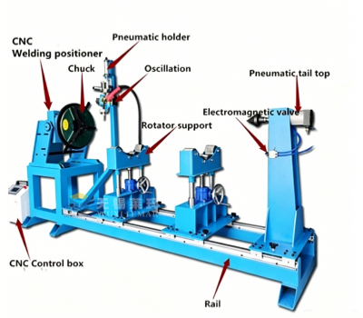 300Kg Welding Positioner Welding Turning Table for Pipe Flange Circumferential Welding