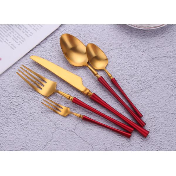 New Forged Heavy Cutlery Set Stainless Steel Flatware China Red Color NC021
