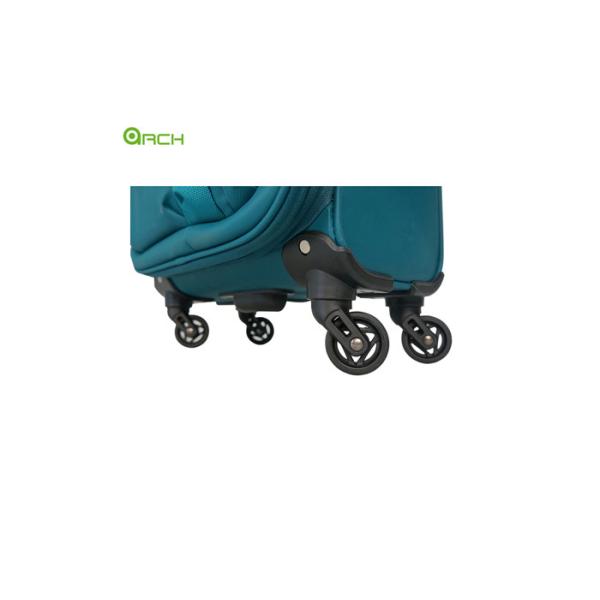 Bolso del equipaje del viaje de la carretilla de la película de la PU de las ruedas 1680D del hilandero