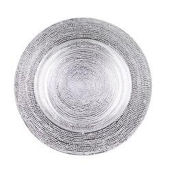 2022 NEW Silver Decorated Spray Glass Charger Dinnerware High Quality Charger Plates