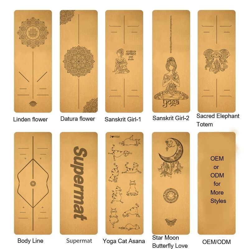 Aerobics Yoga Cork Mat Thick Anti Sweat 1.83m