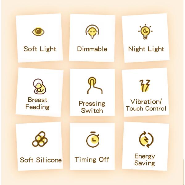 Mini Smart Unicorn Silicone Luz Noturna Alarme Relógio Suporte Dimmer Desenhos personalizados