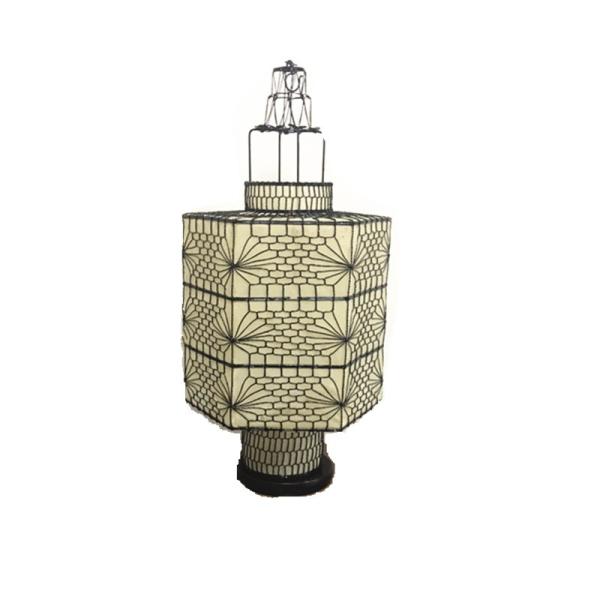 Yellow Chinese Product Lantern 26cm Length Dia. 13cm Metal Iron Ideal for Festivals