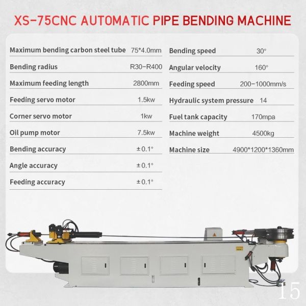 China Factory  DW-75 CNC Tube Bender Pipe Bending Machine Wholesale Price