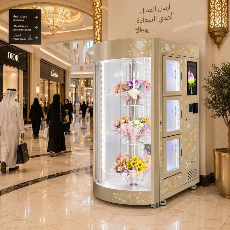 Automatic Retail Solution Self-Service Flower Bouquet Vending Machine with Temperature Control for GCC Mall