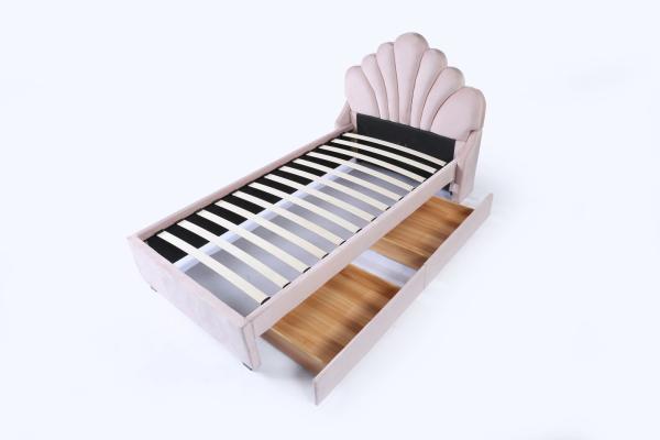 Soft Velvet Fabric Solid Woodday Bed Wooden Queen Size Bed Frame 137*203mm