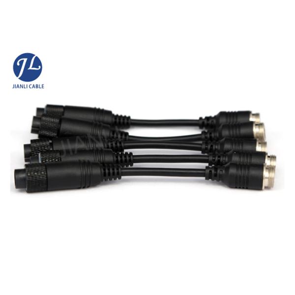 6 Pin To 4 Pin Backup Camera Cable , Safety Vision Mini Din Extension Cable Adapter
