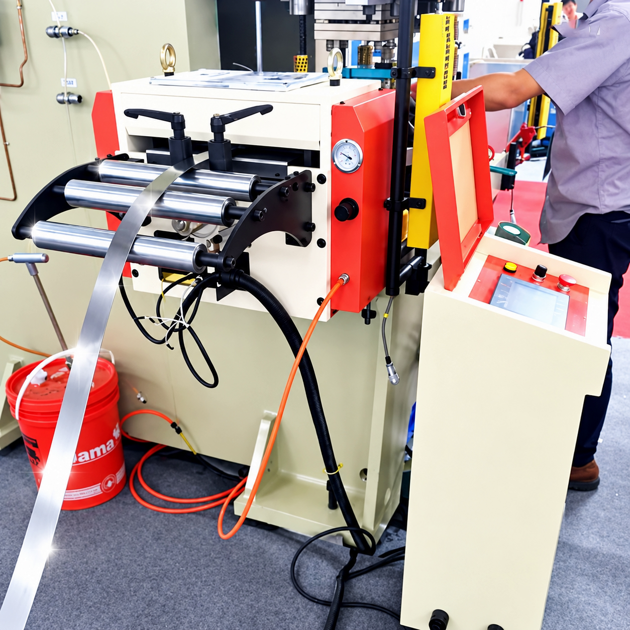 800mm Width NC Servo Roll Feeder with Touch Screen Control for Max 3.2mm Automatic Stamping Line
