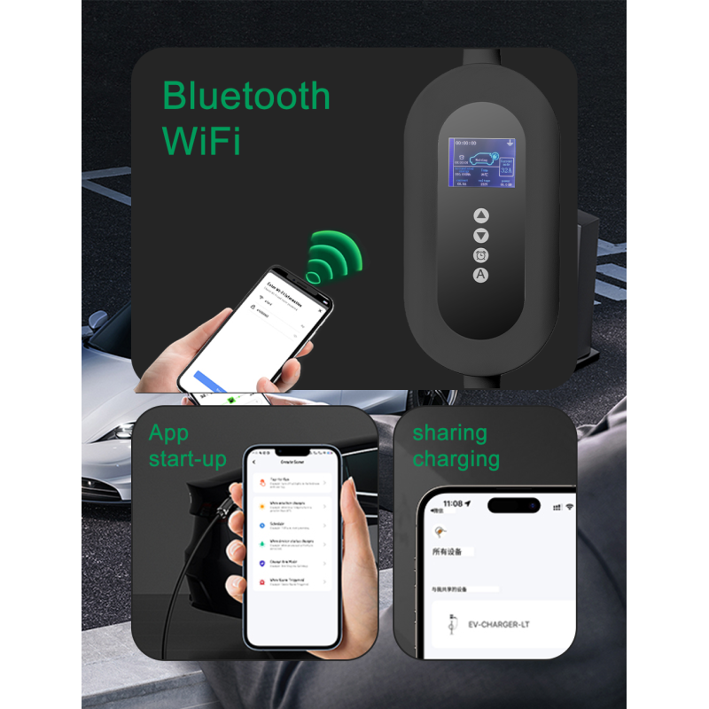 22kW Portable Type 2 EV Charger 32A 3 Phase Smart EV Charging Cable