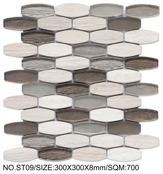 Mosaïque en pierre naturelle de 300x300 mm pour rénovation et projet