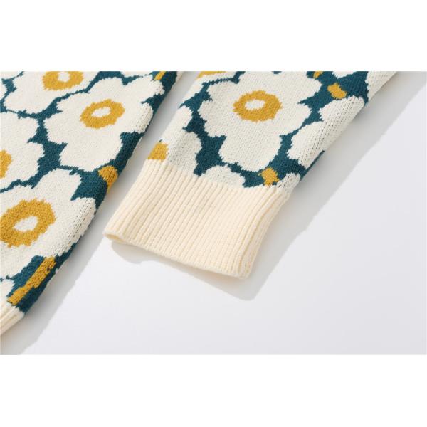 Флористические печатая Bespoke свитеры вокруг свитеров смеси полиэстера хлопка воротника