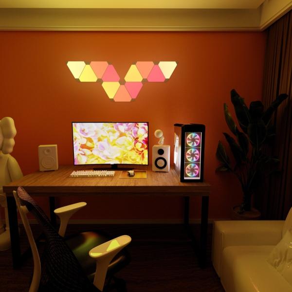 Adjustable RGBIC Smart Triangle Led Light with Wifi Bluetooth Control