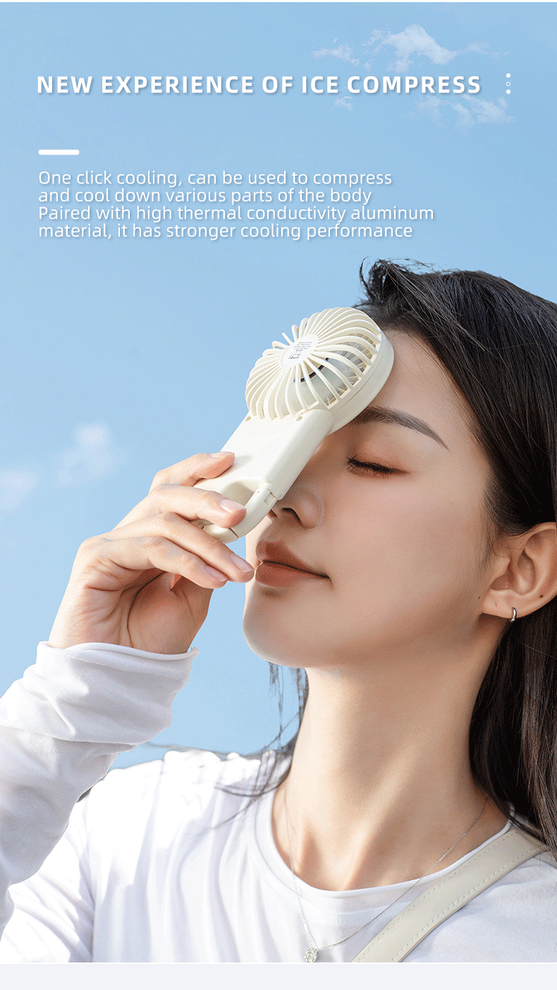Portable Hand Fan 1200mAh Outdoor Rechargeable Mini Air Conditioner Cooling Electric Refrigeration Fan With Ice Air Cooler