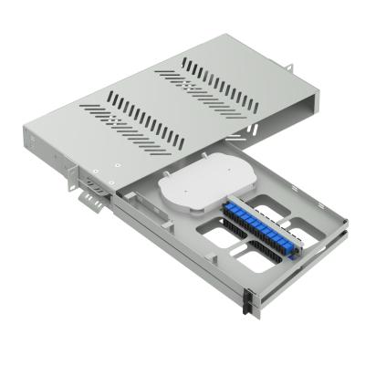 Data Center Optimum 24 portas 19 polegadas Tipo de balanço SC UPC Fibra Óptica Patch Panel Sub ODF