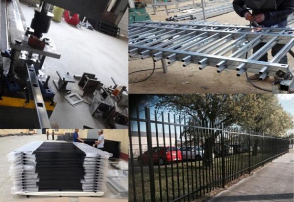 Steel Hercules Security Fencing Slanted Tubular Palisade Fences Ornamental Wrought Iron Panels