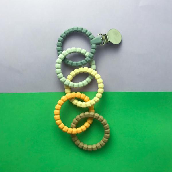 Eco Friendly Silicone Baby Teether Ring Shape Soft Teething Chew Beads