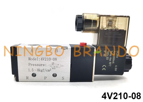 type simple manière pneumatique DC24V AC220V d'Airtac de la bobine 4V210-08 de la vanne électromagnétique 5/2