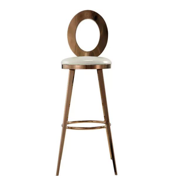 Modern Wedding High Bar Chair Stainless Steel Counter O Back Gold Bar Stool