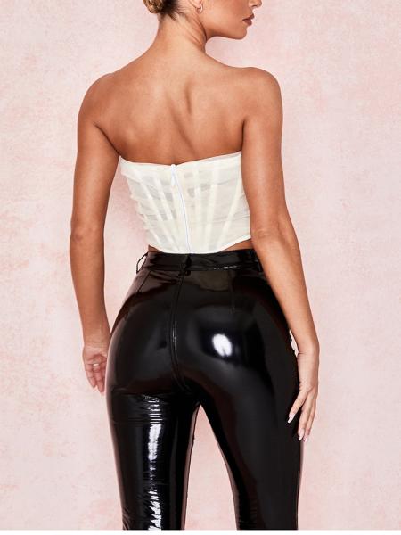 Parte superior de Mesh Corset Vest Sleeveless Short da forma das mulheres