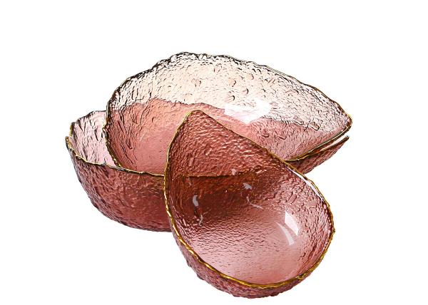 Vintage Gold Rim Drop-Shaped Dessert Salad Bowl,  Lead Free Glass Bowls by Centrifugal Casting