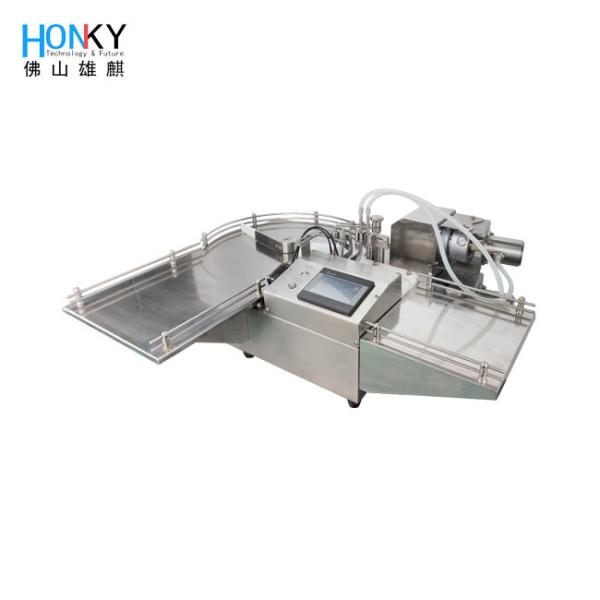 Machine de remplissage de bouteilles rondes de bureau avec système de remplissage à double tête pour le remplissage essentiel de liquide d'huile