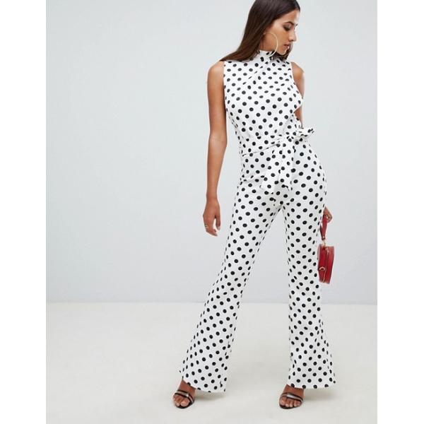 OEM high quality girls high neck jumpsuit in polka dot