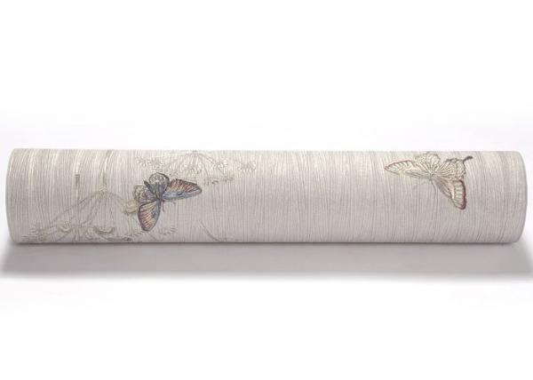 Removable Rustic Washable Vinyl Butterfly with Flower Wallpaper for Bedroom